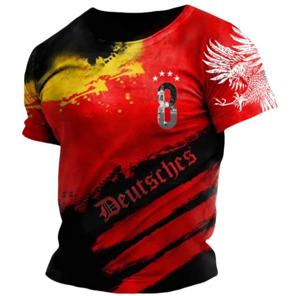 Herren T-Shirt Deutschland Trikot 3D Shirt Streetwear Tank Top Fitness Hemd