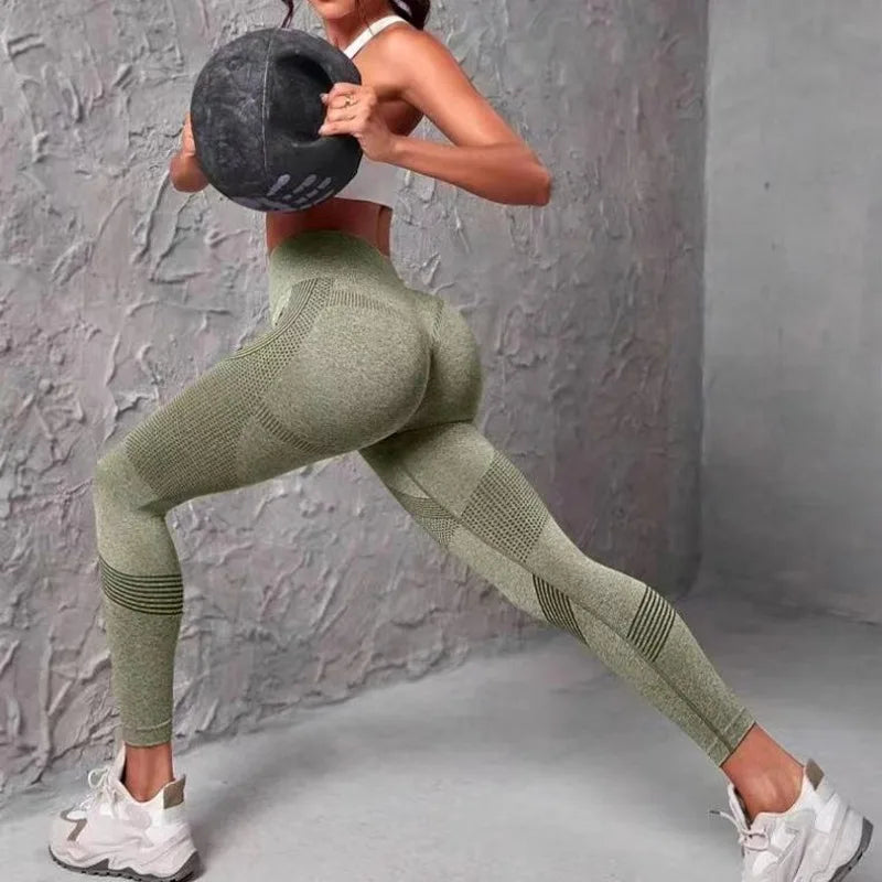 Damen Yoga Leggings Push Up Stretch Leggins Sport Hose Fitness Gym Jogginghose