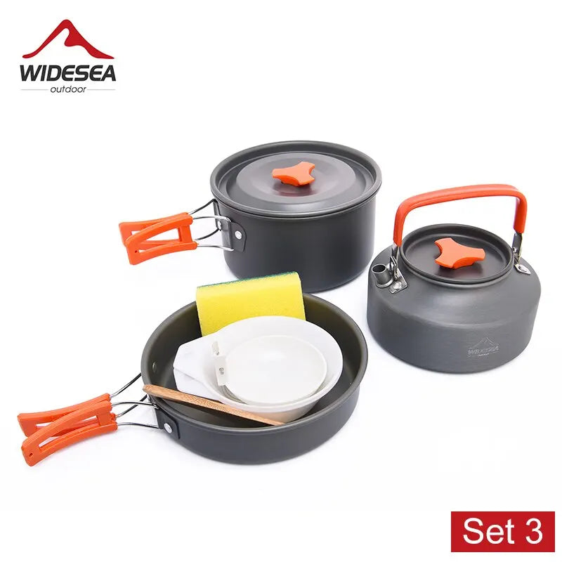 Camping Kochgeschirr Set Kochtopf Outdoor Töpfe Pfanne BBQ Picknick Ausrüstung