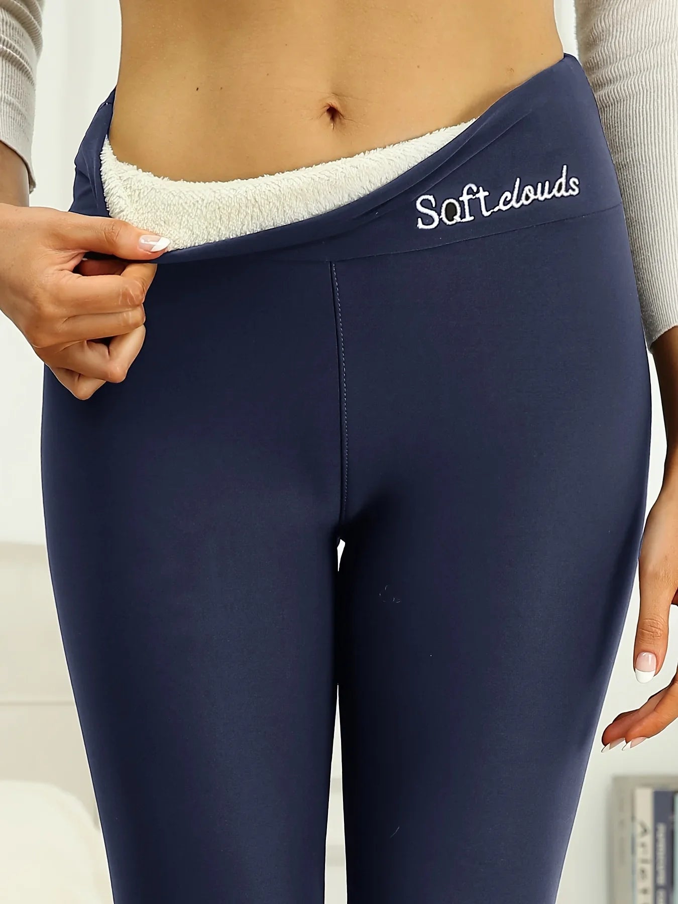 Frauen Hose Winter Leggins Warm Thermohose Innenfleece Blickdichte Strumpfhose