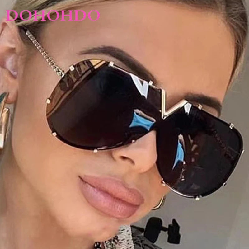 Occhiali da sole ovali oversize per donna e uomo Fotocromatici Polarizzati UV400