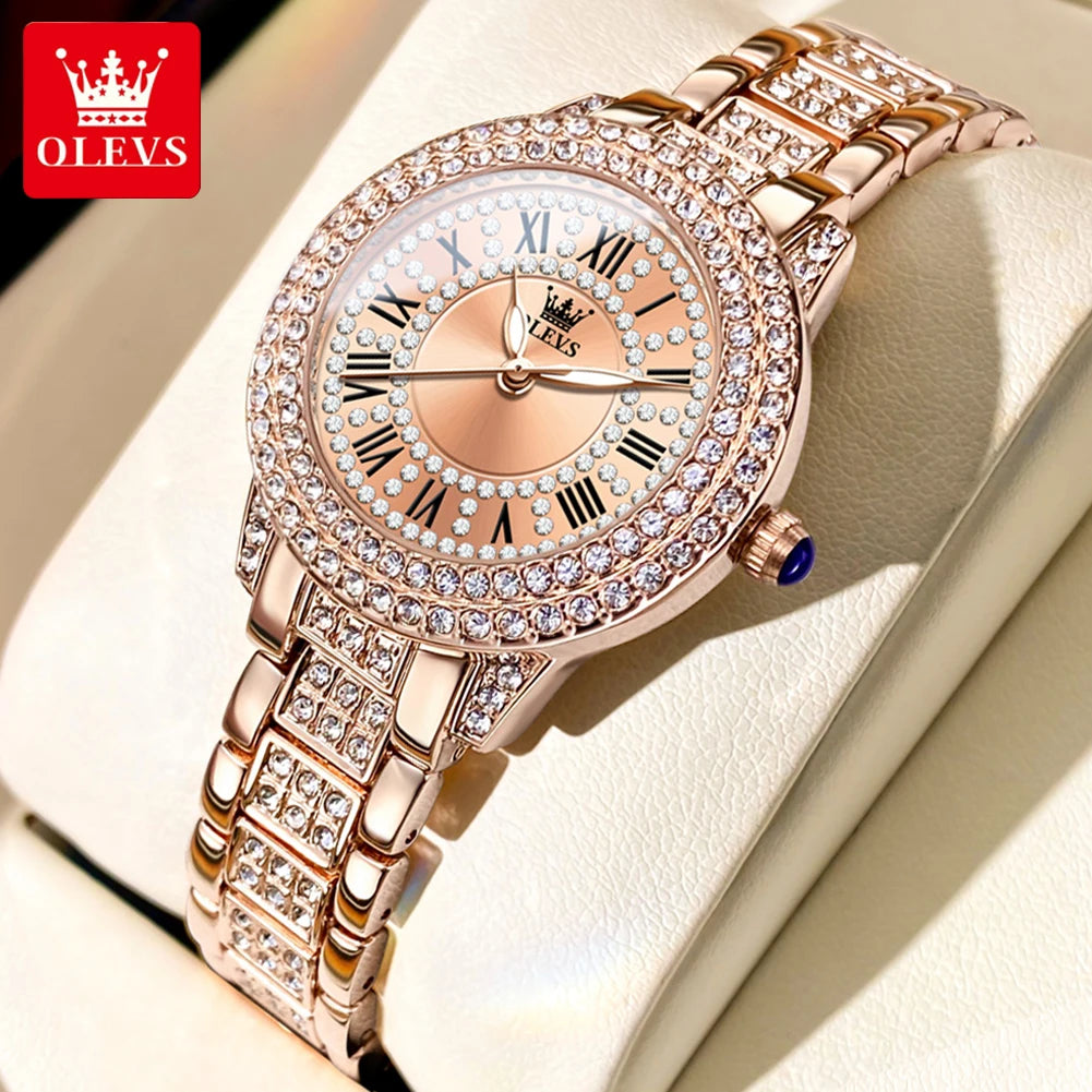Damen Armbanduhr Fashion Luxus Quartz Armband Uhr Chronograph Business Schmuck