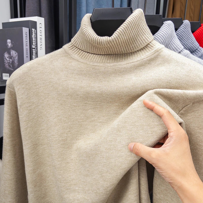 Herren Rollkragen Pullover Sweatshirt Leichter Pulli Sweater Shirt Langarmshirt