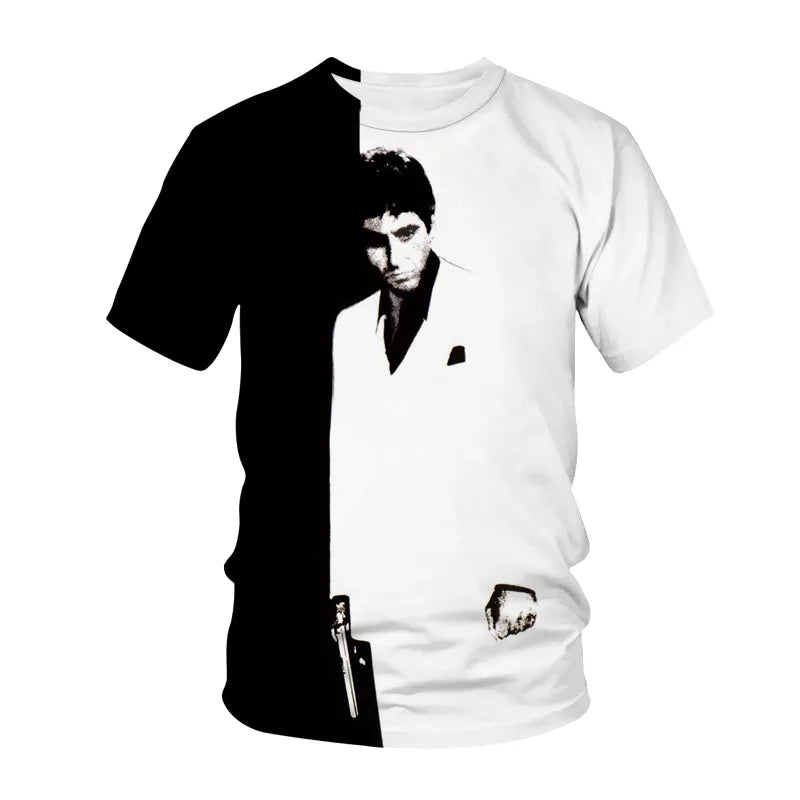 Herren Fashion Vintage 3D T-Shirt Rundhals Unisex Sommer Streetwear