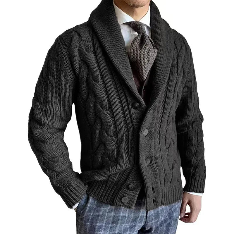 Herren Herbst Jacke Übergangsjacke Sweatjacke Sweater Strickjacke mit Zopfmuster