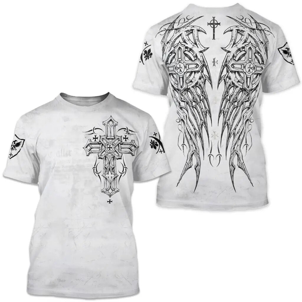 Herren Fashion Vintage 3D T-Shirt Rundhals Unisex Sommer Streetwear