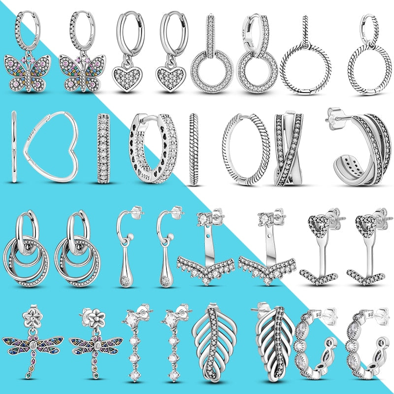1 Paar Creolen aus 925 Sterling Silber Ohrringe Zirkonia Ohrstecker NEU