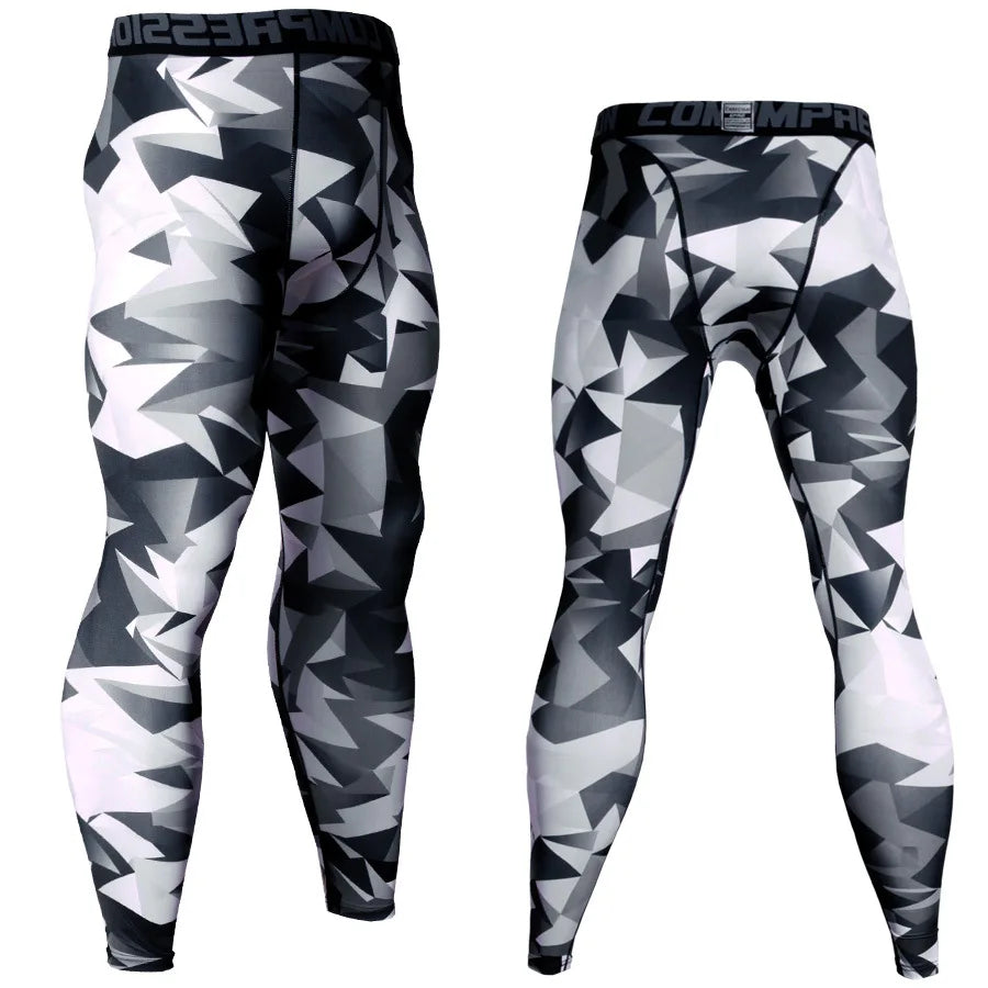 Pantaloni a Compressione da Uomo Leggings Calcio Corsa Palestra Leggins Calza