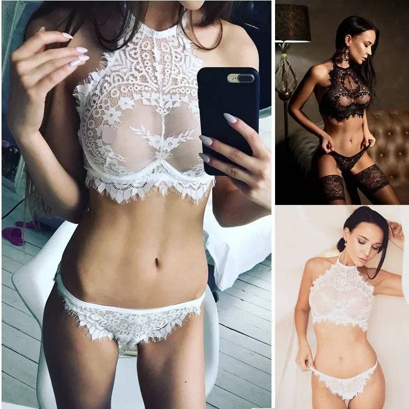 Push-Up Sexy BH-Set + Slip Unterwäsche Spitze Dessous Reizwäsche Tanga Schlüpfer