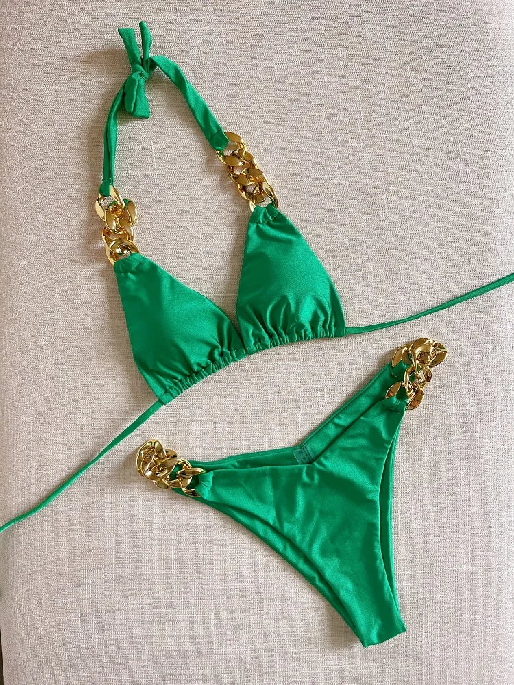 Frauen High Cut Bikini Set Sexy Push Up Badeanzug Damen Tanga Bademode Swimwear