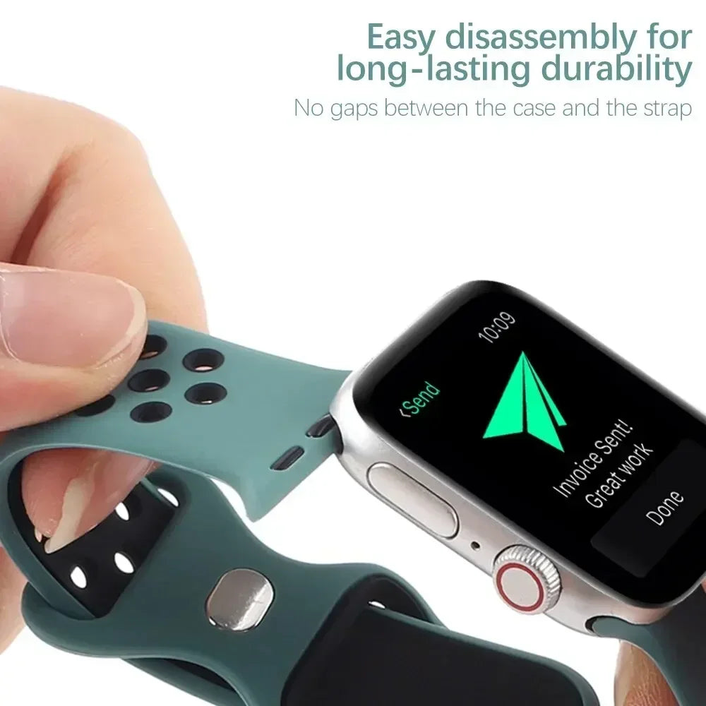 Sport Armband für Apple Watch Series 9 8 7 6 5 4 3 SE Ultra Silikon Band iWatch