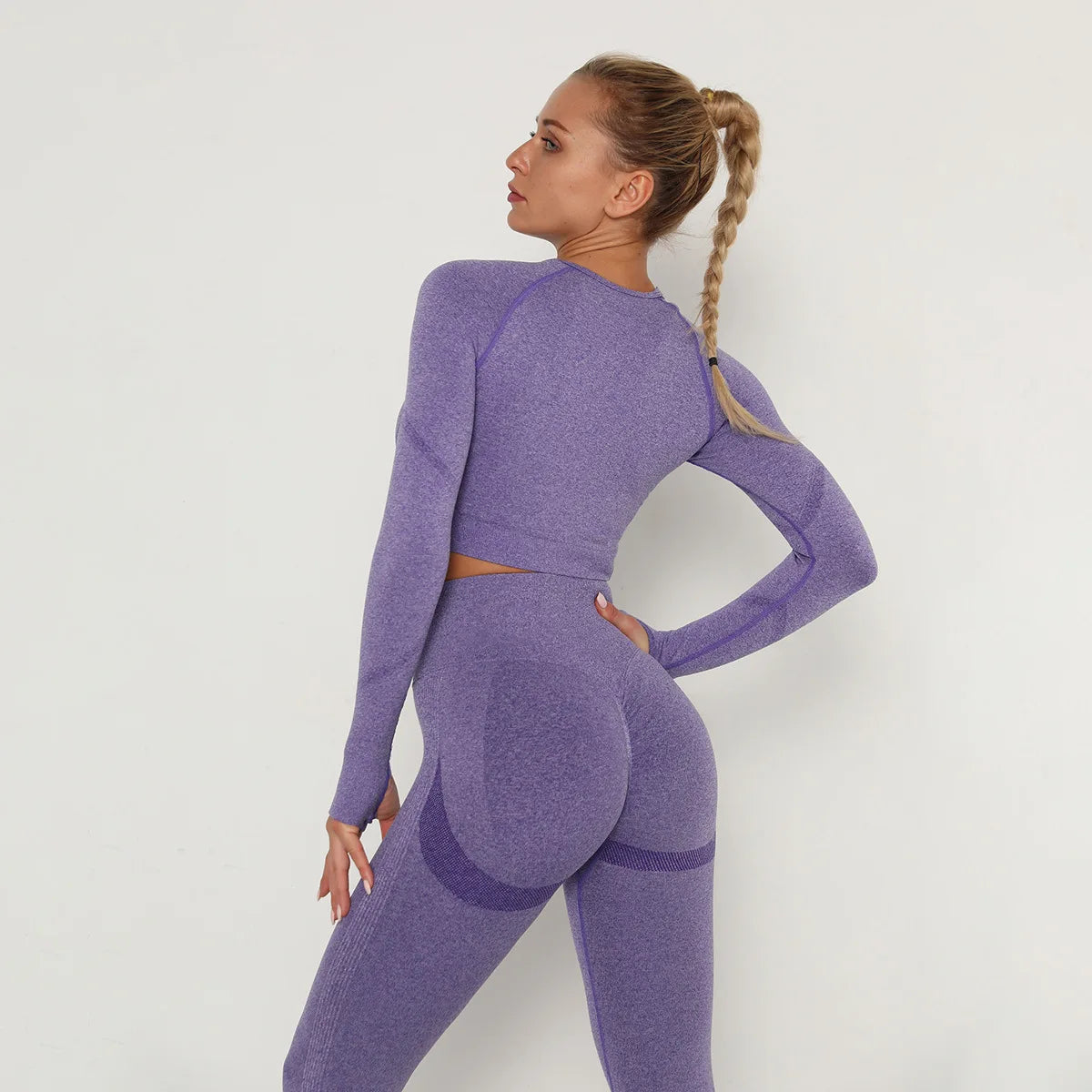 Damen Leggings Push Up Stretch Leggins Yoga Fitness Hose Sport BH Set Top Gym