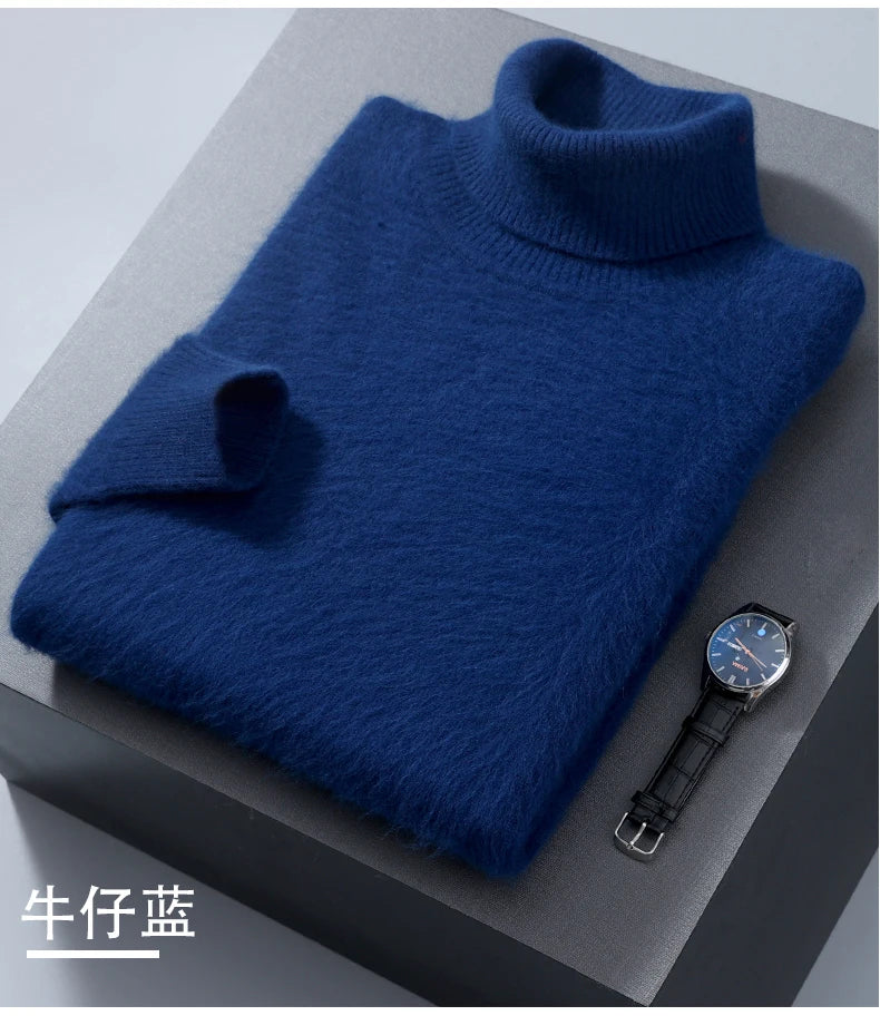 Herren Rollkragen Pullover Sweatshirt Langarm Pulli Sweater Shirt 100% Kaschmir