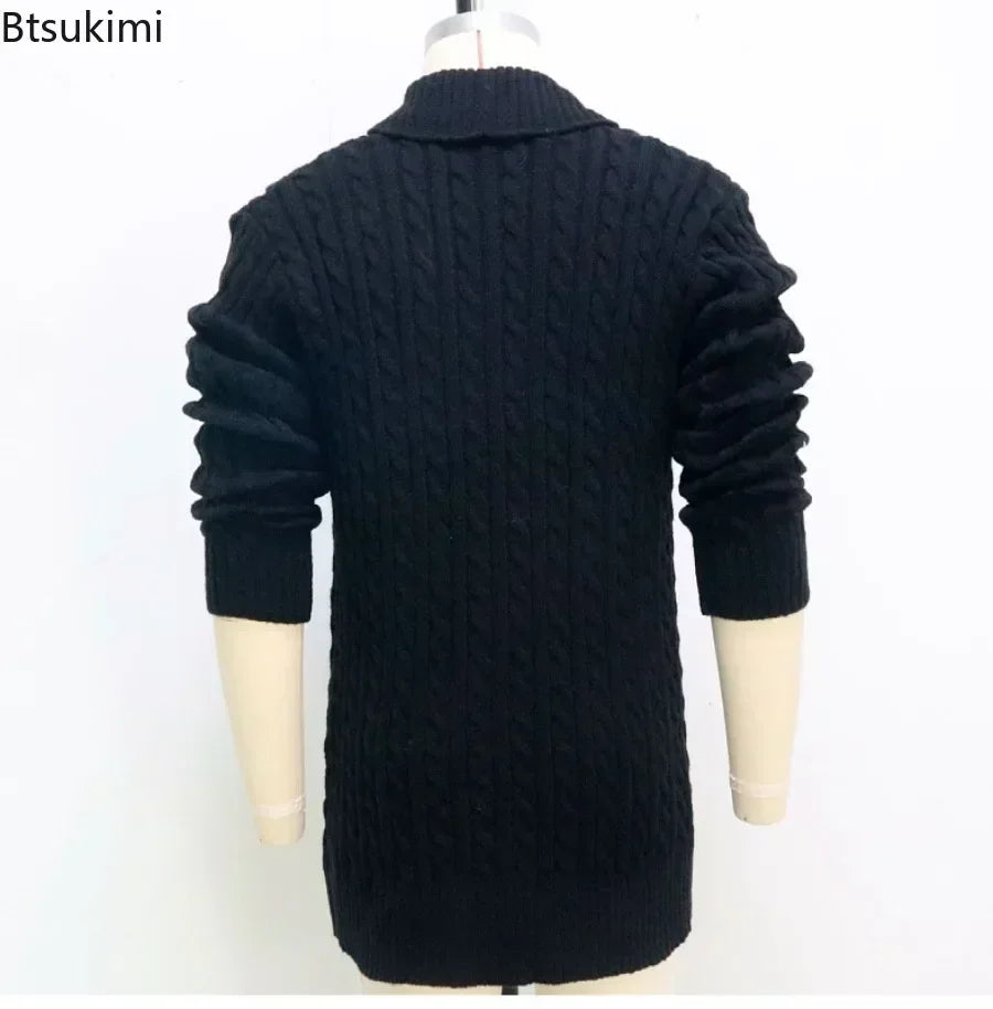 Herren Herbst Jacke Übergangsjacke Sweatjacke Sweater Strickjacke mit Zopfmuster
