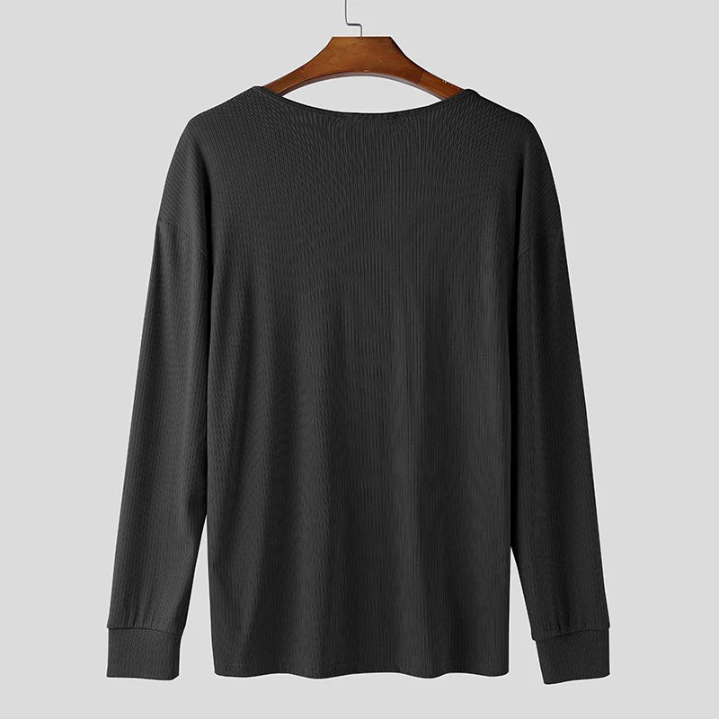 Herren Pullover Sweatshirt Leichter Pulli Sweater Langarm Shirt Strickpullover