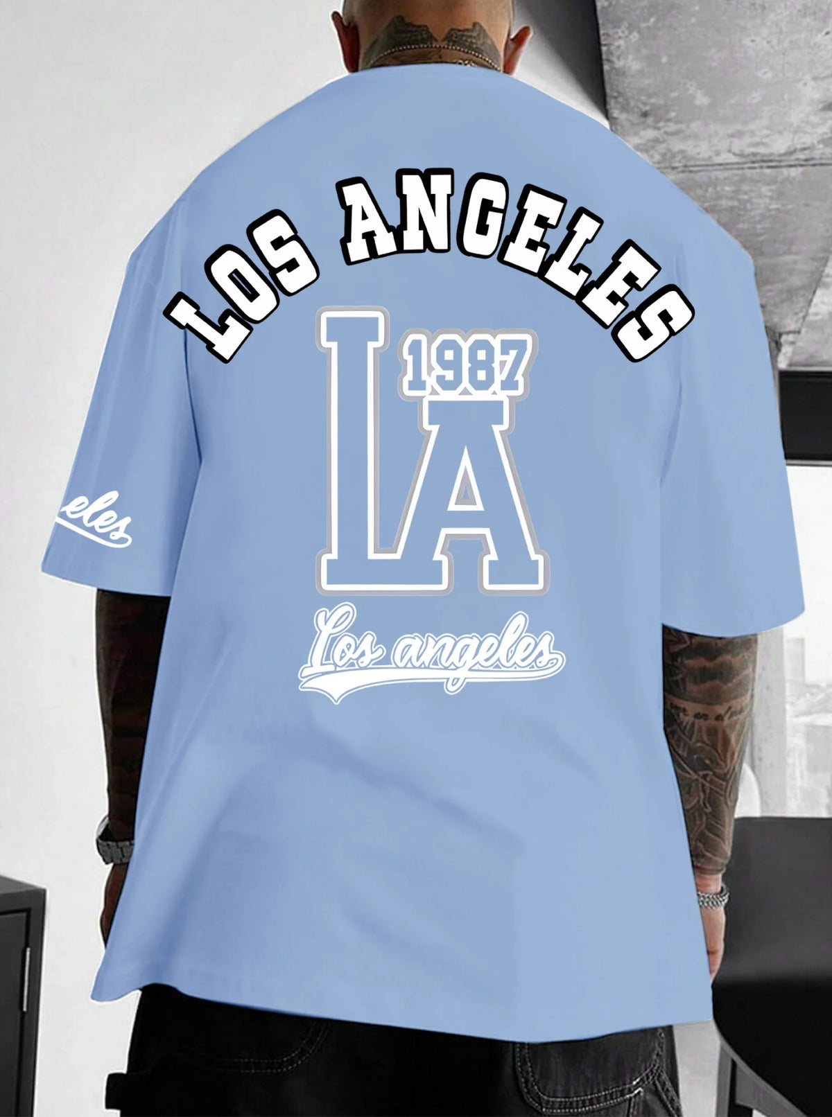 Herren T-Shirt Los Angeles Shirt Rundhals Streetwear Tank Top Hemd Polohemd