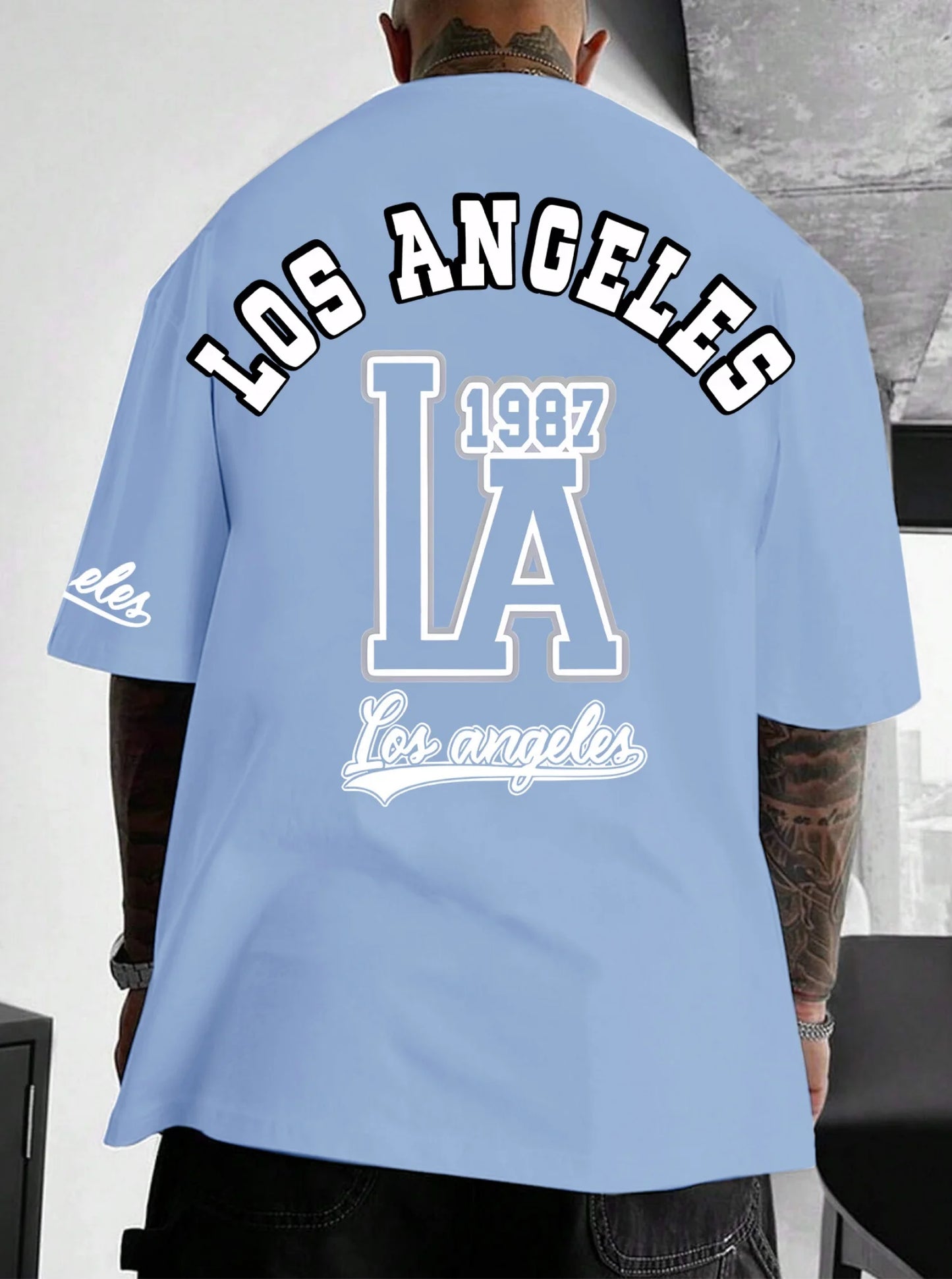 Herren T-Shirt Los Angeles Shirt Rundhals Streetwear Tank Top Hemd Polohemd
