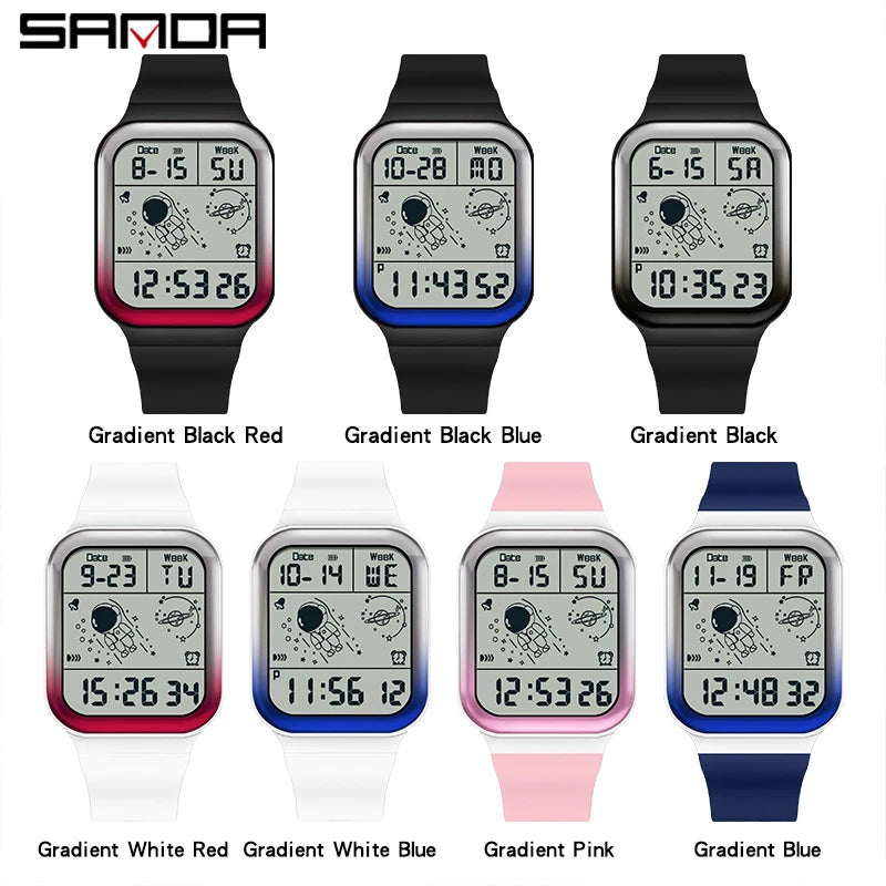 Herren Armbanduhr Digital Uhr Silber Edelstahl Quarzuhr Luxus Chronograph