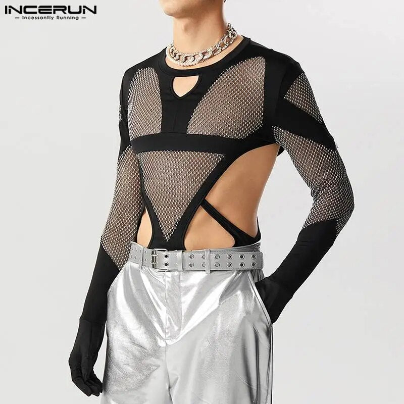 Fetisch Fashion Männer Sexy Bodysuits Herren Body Shirts Hemd Transparent Club