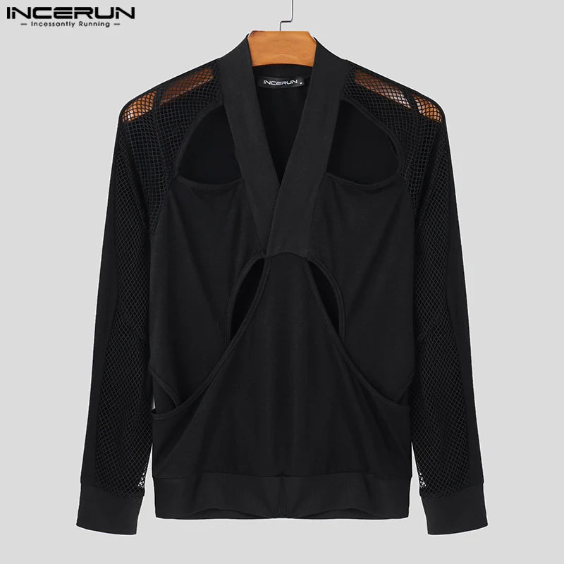 Fetisch Fashion Männer Oberteil Sexy Shirt Herren Body Hemd Transparent Clubwear