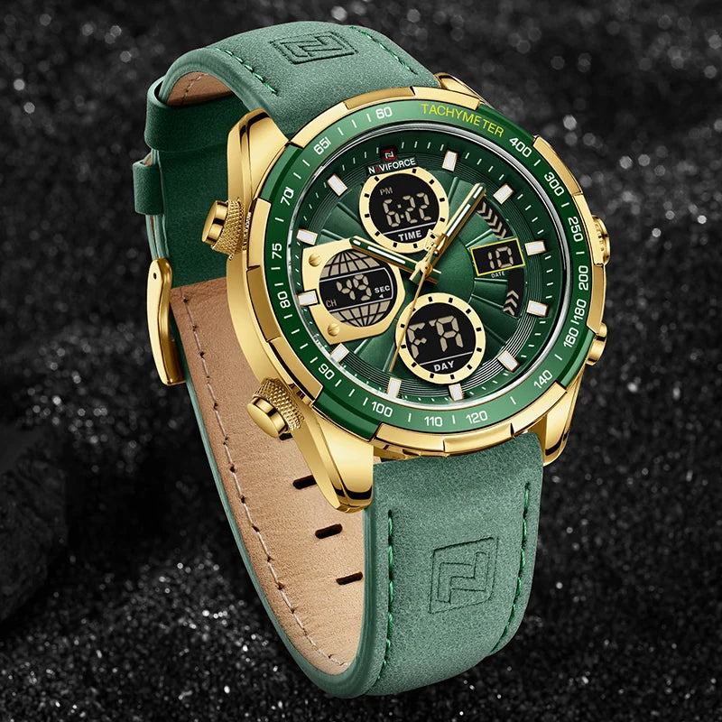 Herren Armbanduhr Gold Edelstahl Quarzuhr LED Uhr Luxus Chronograph Business
