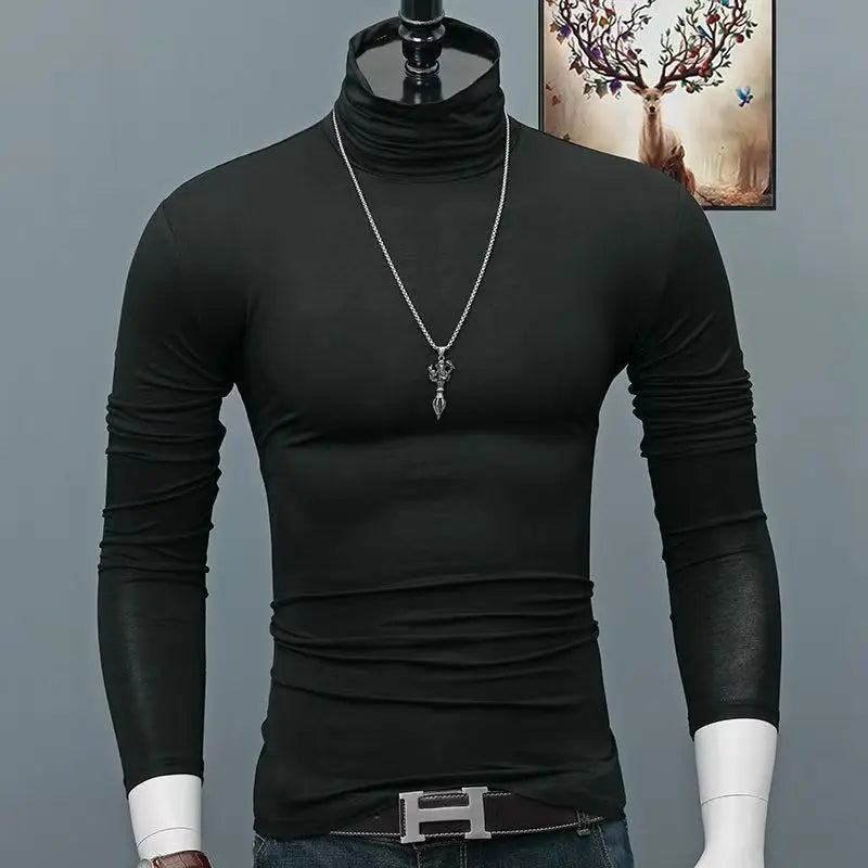 Herren Rollkragen Pullover Sweatshirt Leichter Pulli Sweater Shirt Langarmshirt
