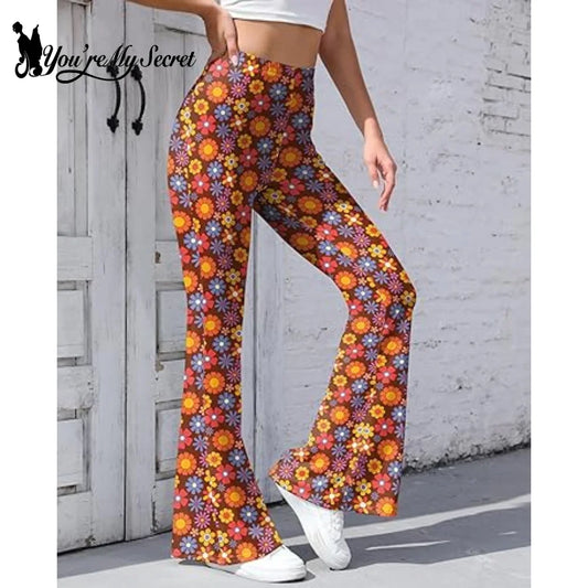 [Du bist mein Geheimnis] 60er 70er Damen Hippie Hose Bell Bottom Boho Hose Schlaghose Retro Hose für 70er Jahre Mottoparty