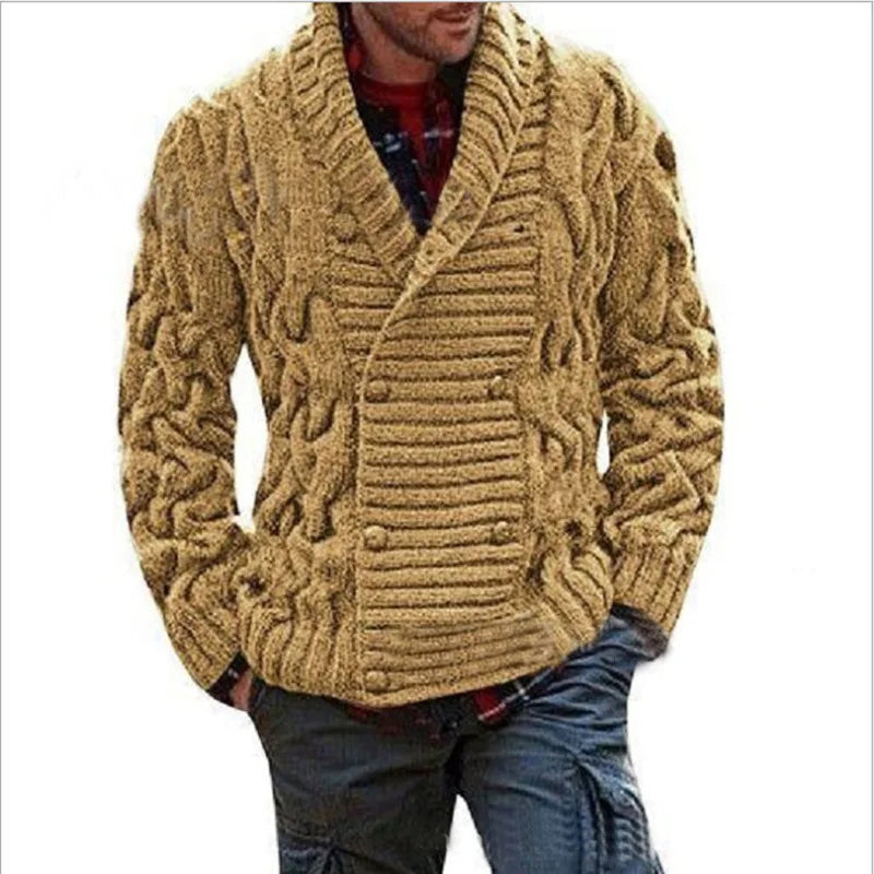 Herren Herbst Jacke Übergangsjacke Sweatjacke Sweater Strickjacke mit Zopfmuster