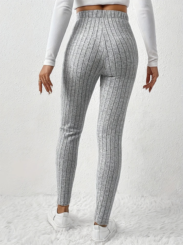Frauen Winter Warm Gerippte Strick Strumpfhose Blickdicht Hose Leggins