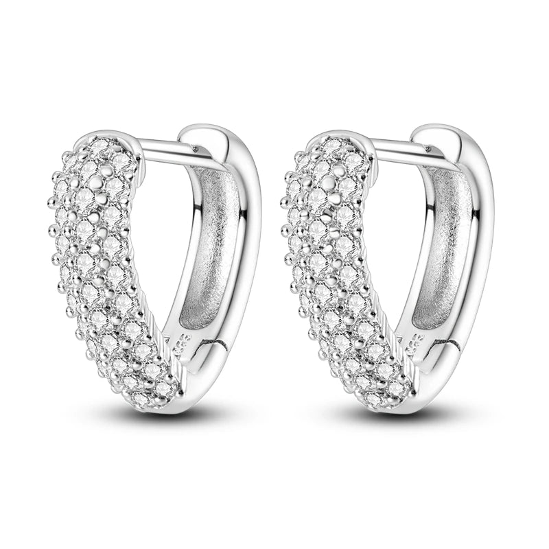 Creolen 925 Silber Ohrringe Zirkonia | Hypoallergen | Luxus Ohrstecker Geschenk