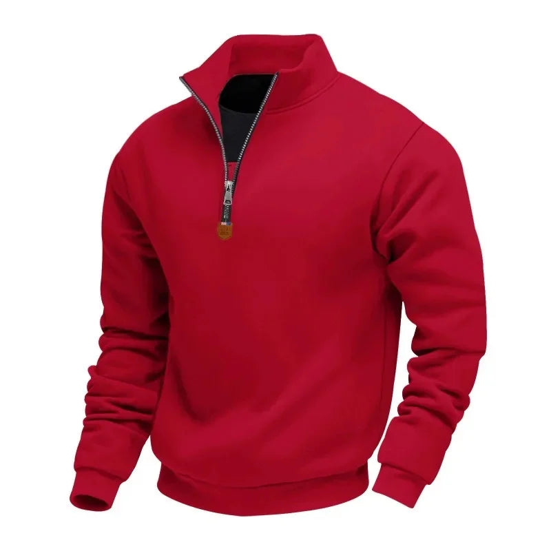 Herren Pullover Sweatshirt Troyer Pulli Sweater Stehkragen Zipper Langarmpulli