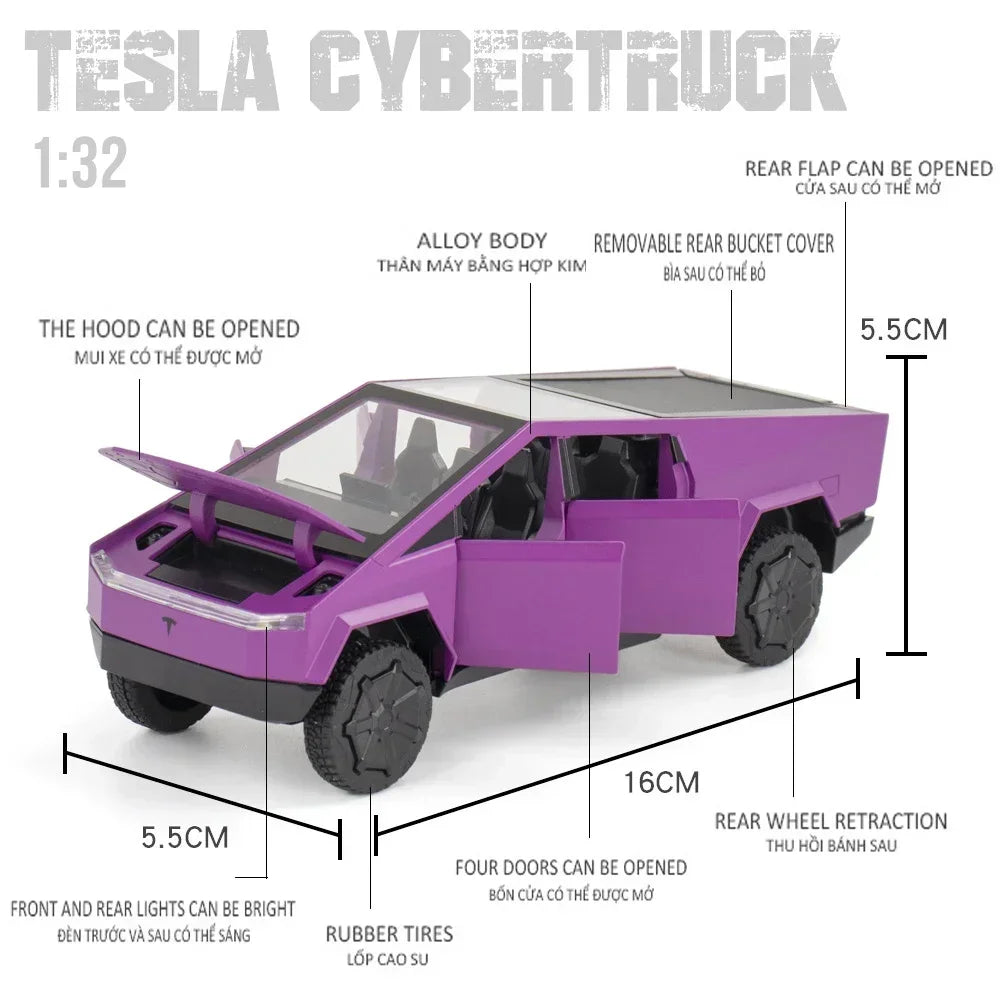 1:32 Tesla Cybertruck Metall Modellauto Spielzeug Kinder Automodell Geschenk
