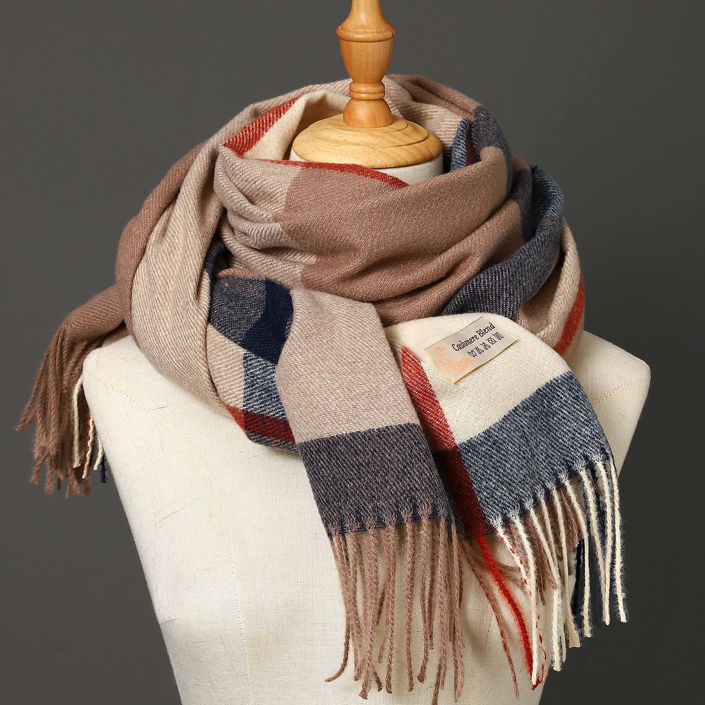 Damen Schal Winterschal Stola Schlauchschal Halstuch Wollschal Strickschal Loop