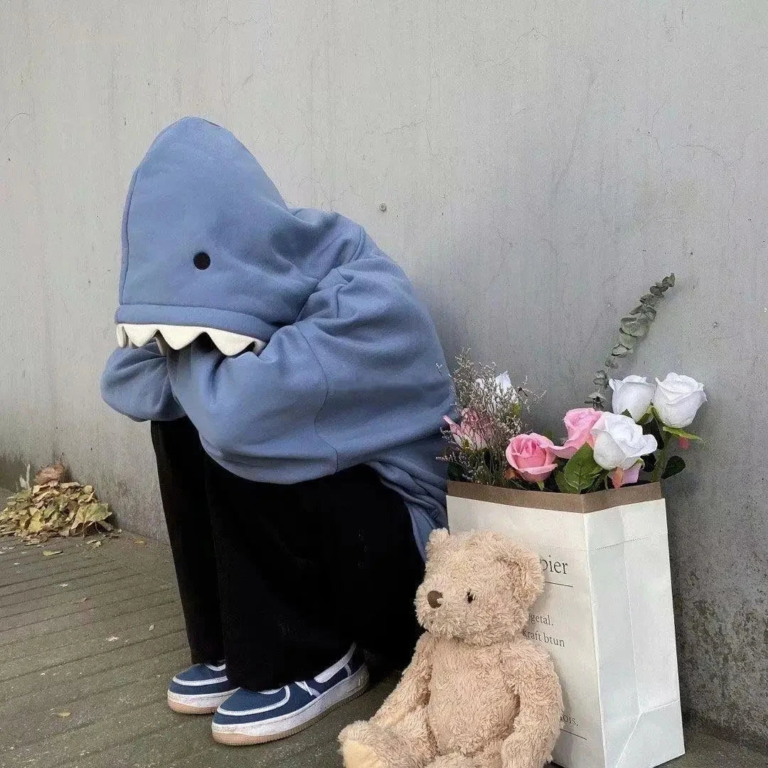 Shark Kapuzenpullover Sweatshirt Hoodie Pulli Damen Kapuzenpulli Streetwear