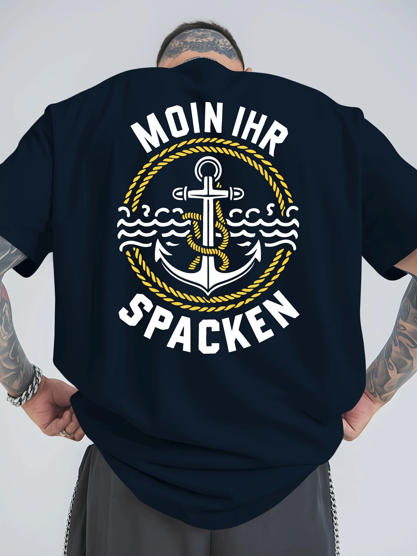 Herren T-Shirt Moin Spacken Shirt Rundhals Streetwear Tank Top Hemd Polohemd
