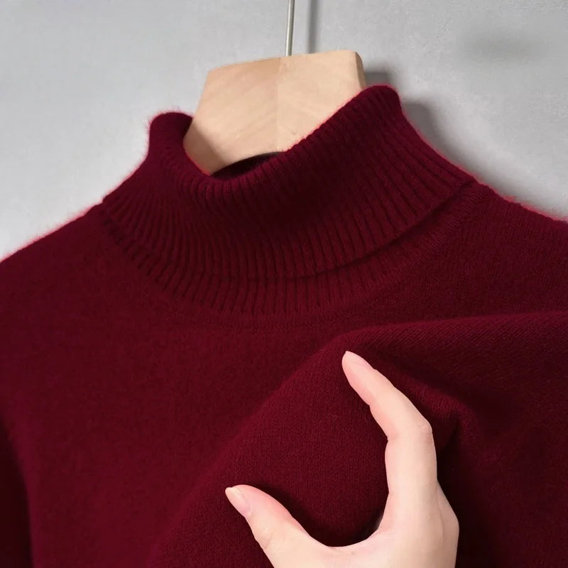 Herren Rollkragen Pullover Sweatshirt Leichter Pulli Sweater Shirt Langarmshirt