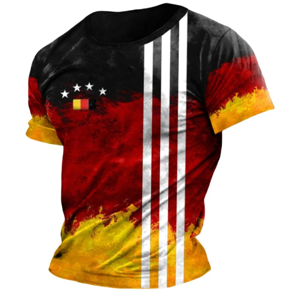 Herren T-Shirt Deutschland Trikot 3D Shirt Streetwear Tank Top Fitness Hemd