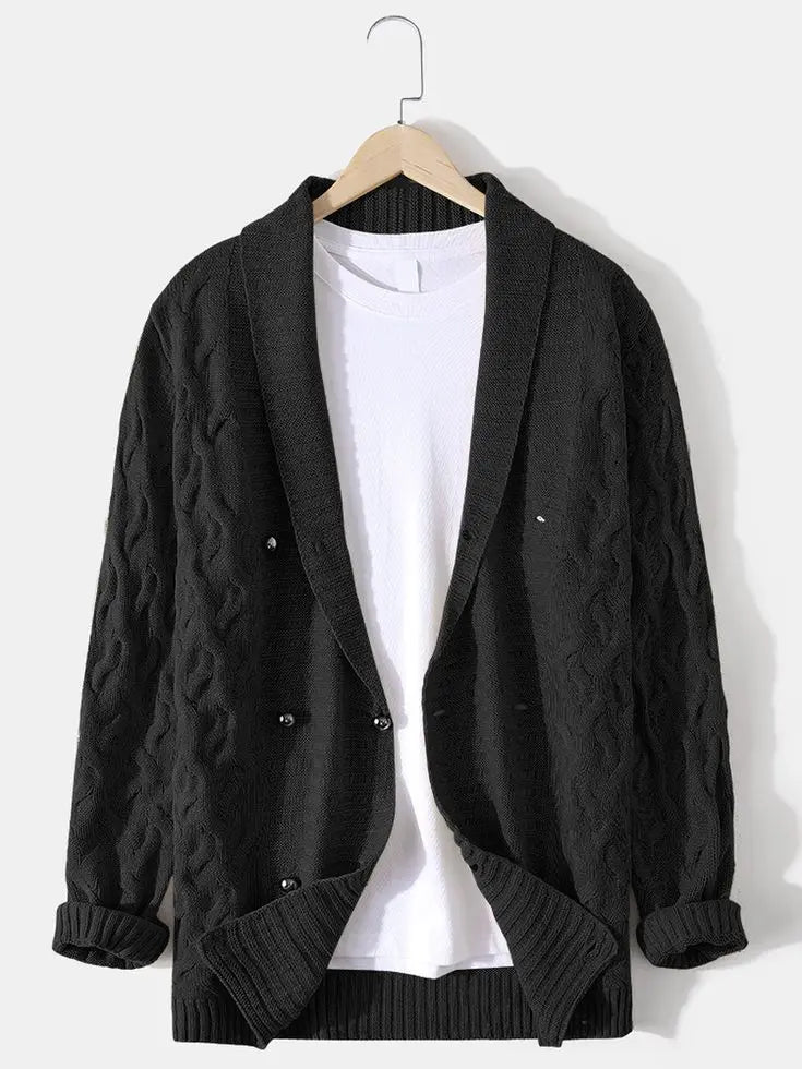 Herren Herbst Jacke Übergangsjacke Sweatjacke Sweater Strickjacke mit Zopfmuster