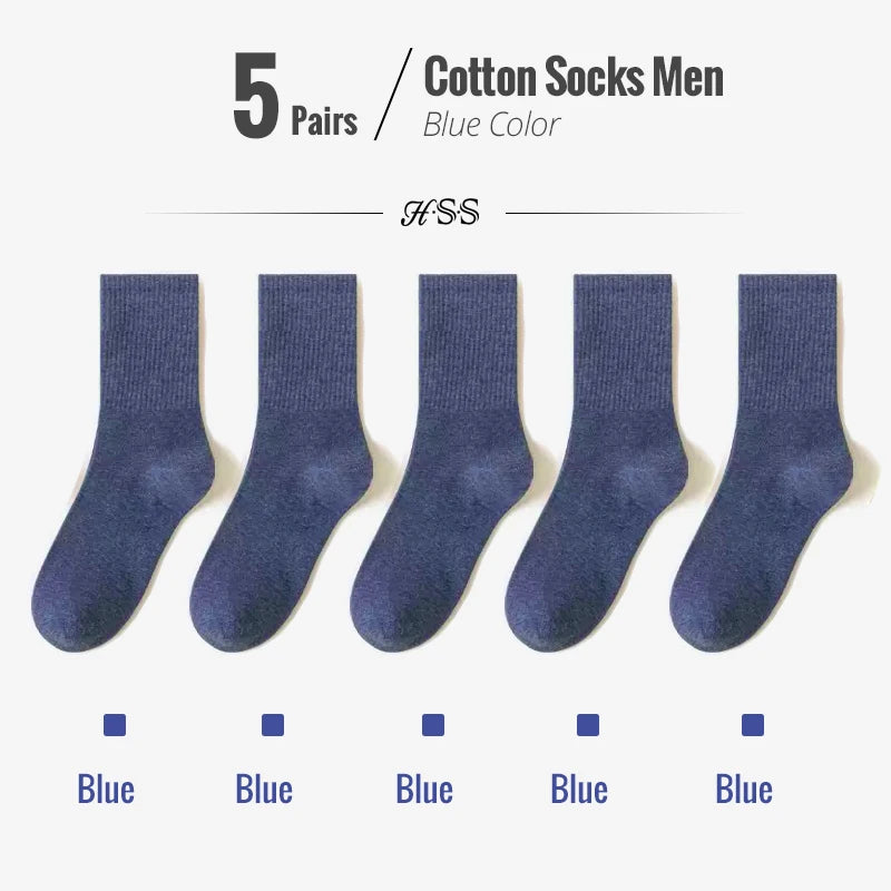5 Paar Herren Business Socken aus Baumwolle Atmungsaktives Füßlinge Größe 38-45