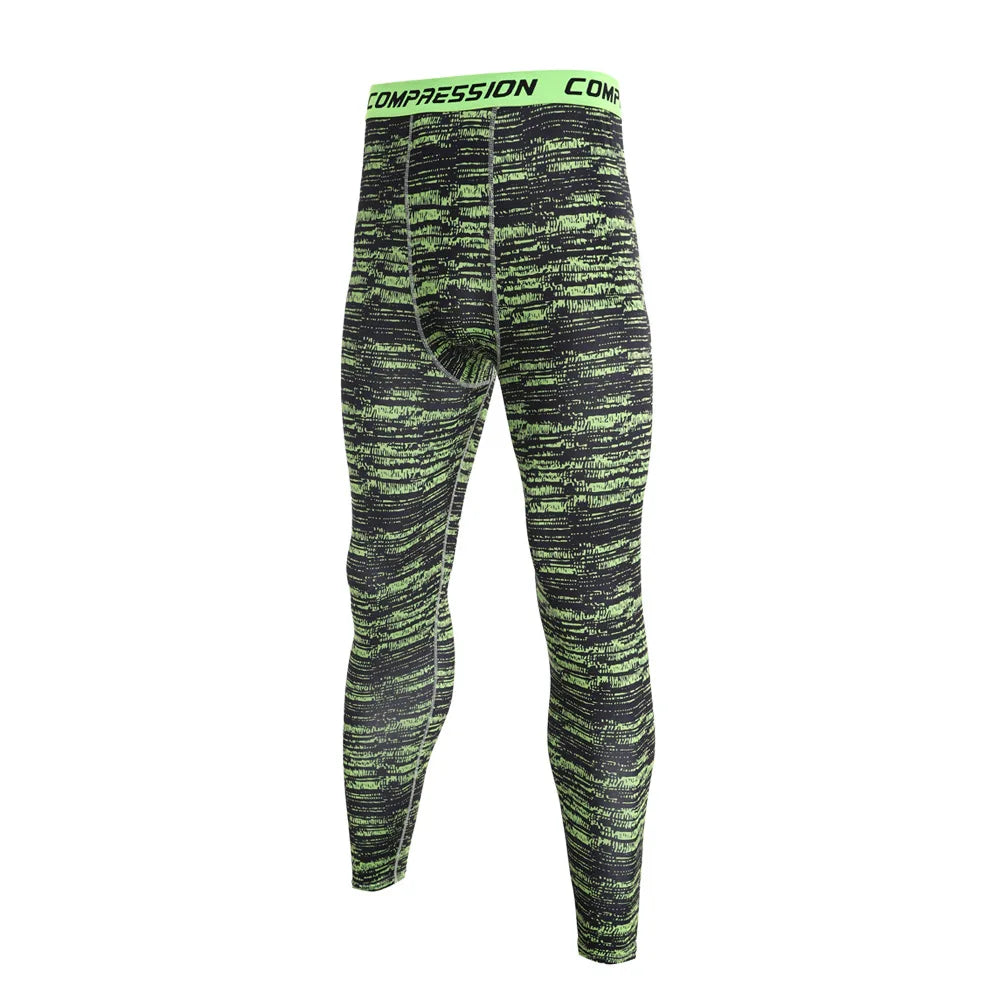 Pantaloni a Compressione da Uomo Leggings Calcio Corsa Palestra Leggins Calza