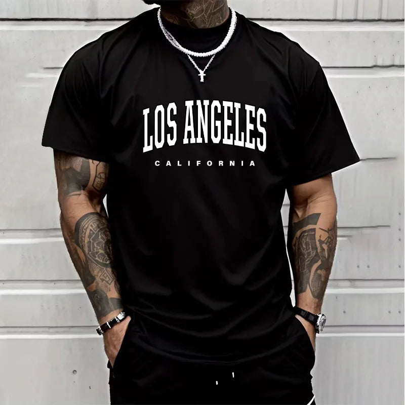 Herren T-Shirt Los Angeles Shirt Rundhals Streetwear Tank Top Hemd Polohemd