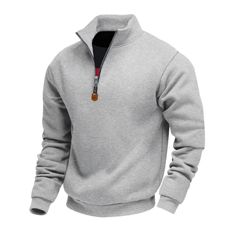 Herren Pullover Sweatshirt Troyer Pulli Sweater Stehkragen Zipper Langarmpulli