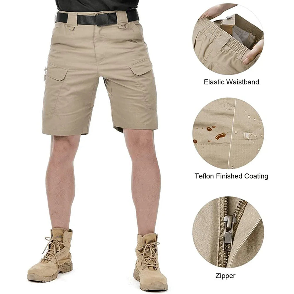 Herren knielange Shorts Bermuda Cargo Pants Vintage Casual Capri Kurze Hose