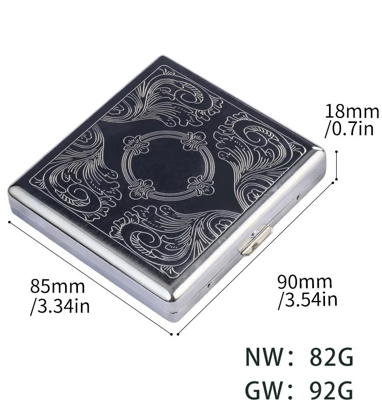 Zigarettenetui Mini Etui 20 Zigaretten Dose Metall Box Kunst Leder Tabakdose Neu