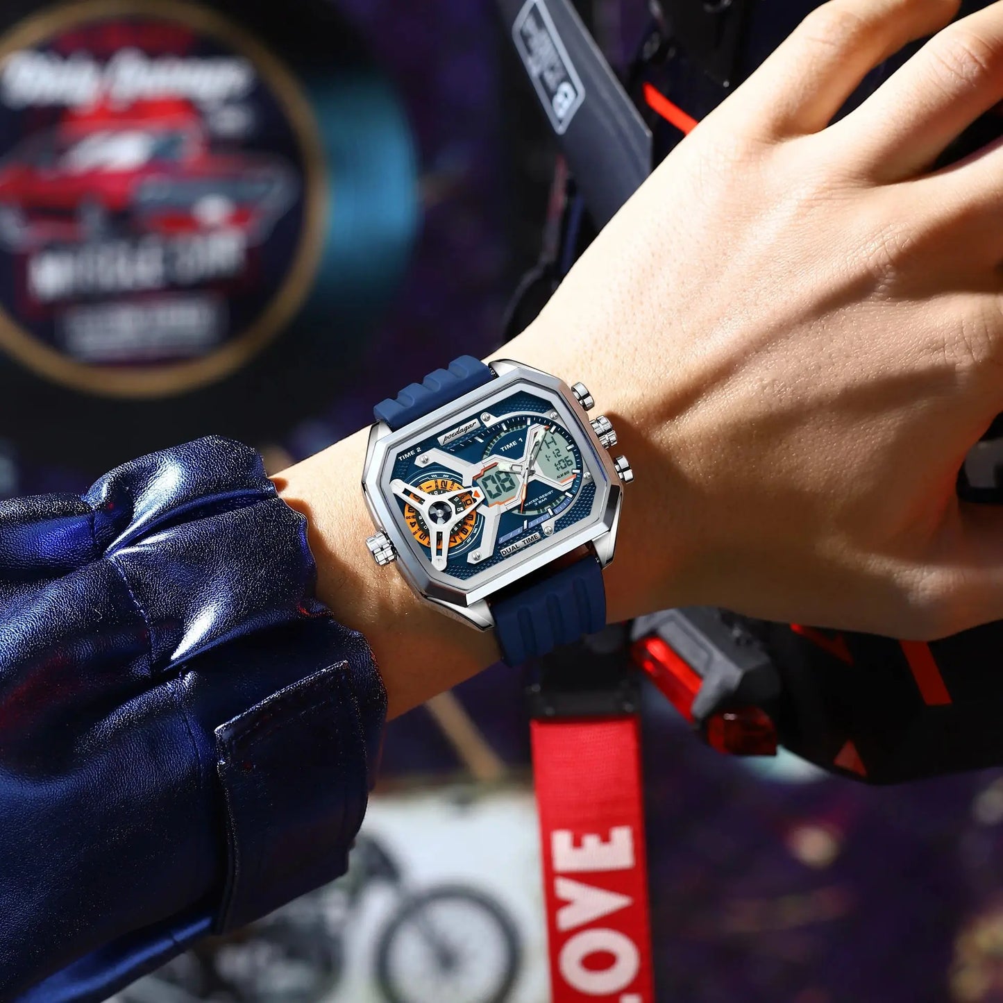 Orologio Uomo Quarzo Acciaio Inossidabile Orologio digitale Cronografo sportivo