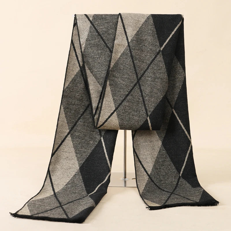 Herren Schal Winterschal Stola Schlauchschal Halstuch Wollschal Strickschal Loop