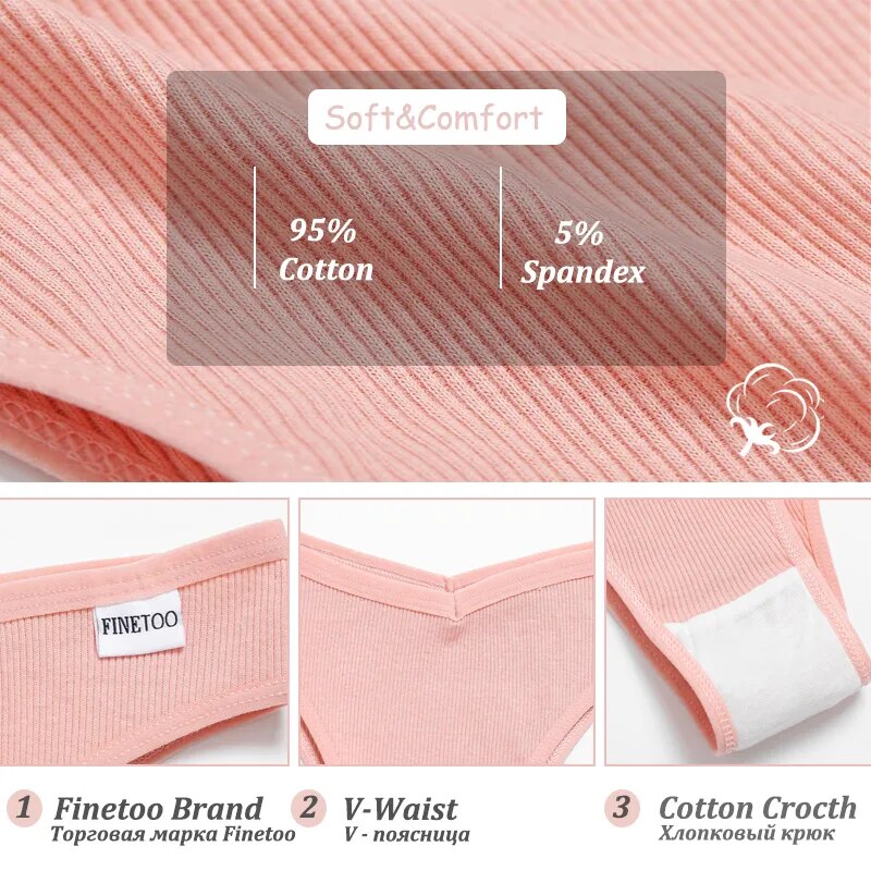 4Stk Frauen Baumwolle Tanga Höschen Sexy Schlüpfer Slip Dessous Unterwäsche