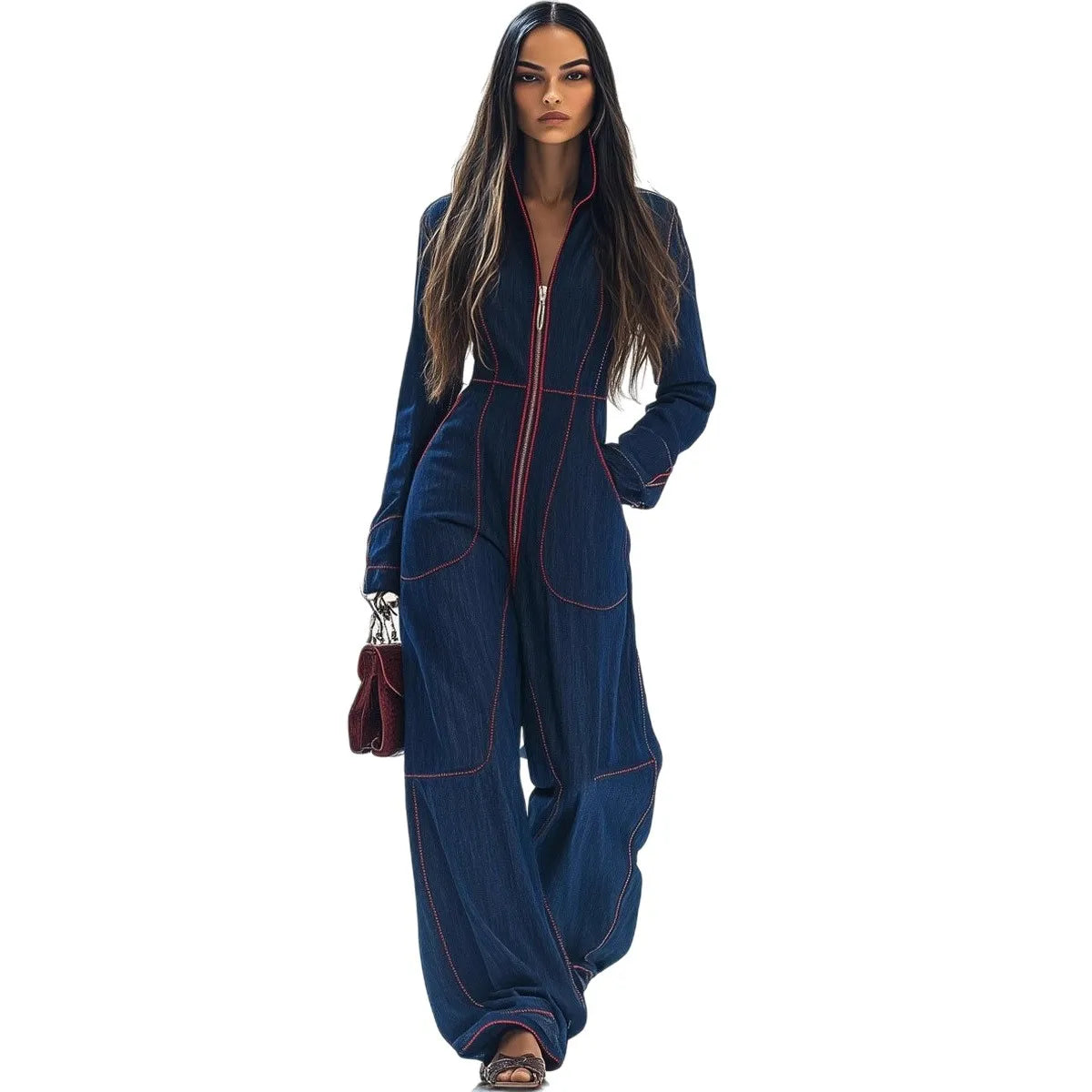 Damen Fashion Hose Latzhose Schlaghose Flare Trägerhose Overalls Jumpsuits