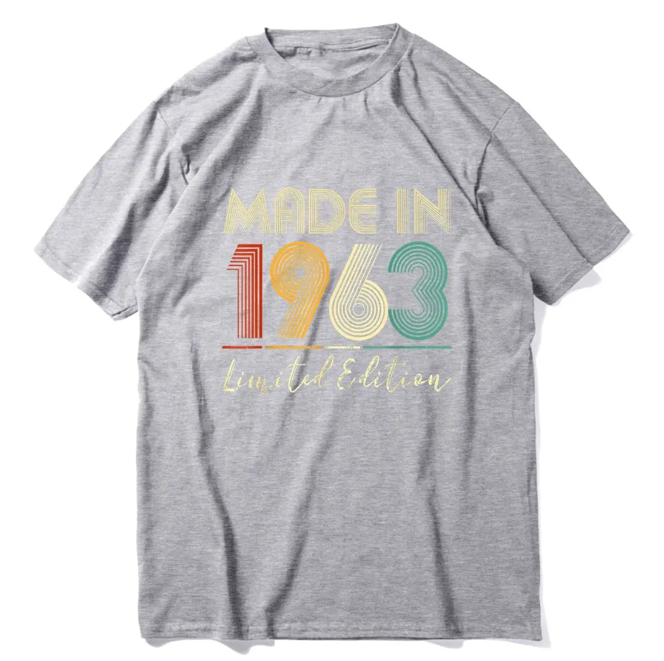 Herren T-Shirt Made In 1963 Shirt Unisex Streetwear Tank Top 100% Baumwolle