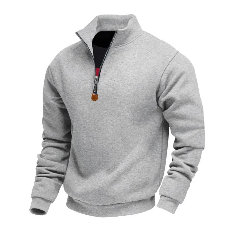 Herren Pullover Sweatshirt Troyer Pulli Sweater Stehkragen Zipper Langarmpulli